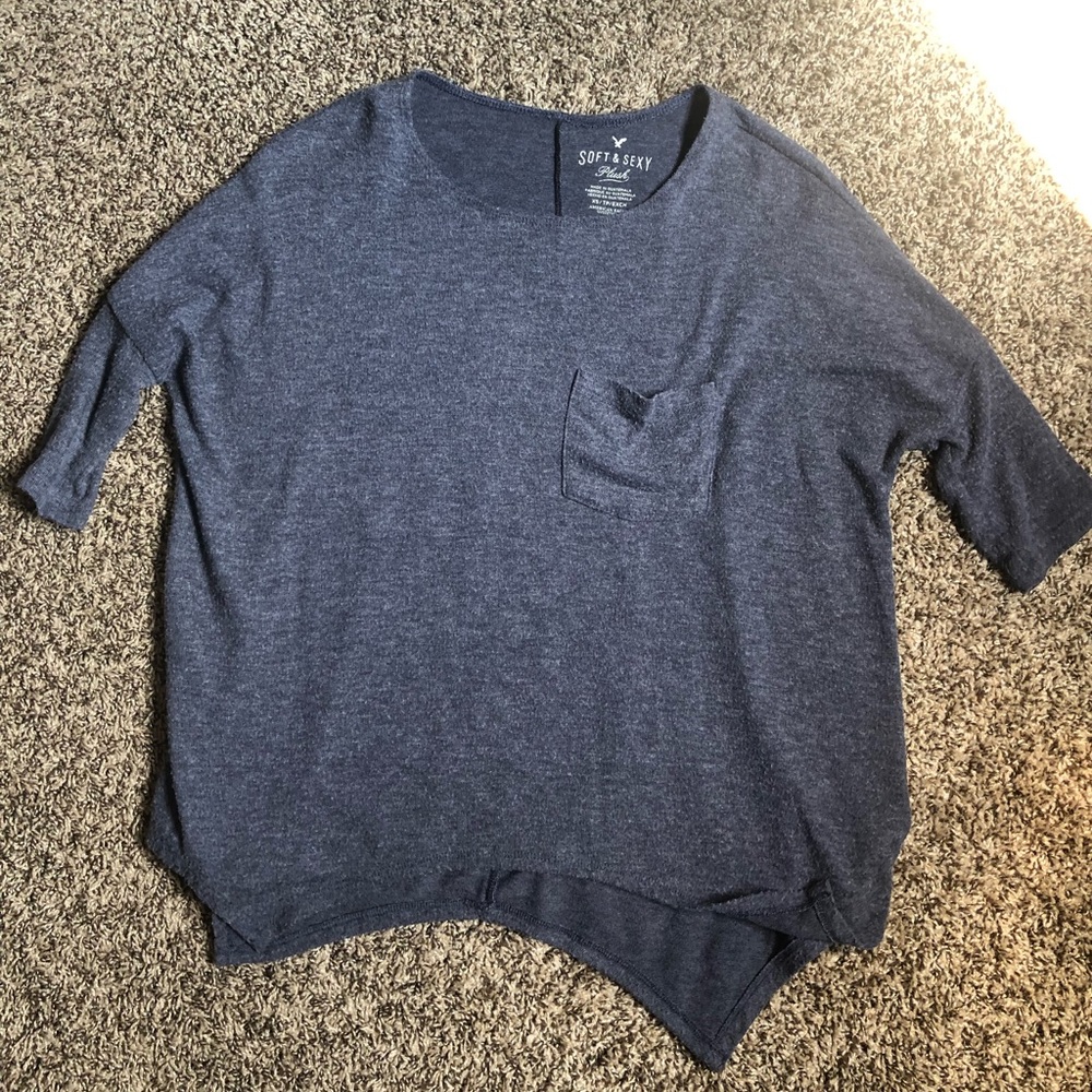 American Eagle dark gray long sleeve top